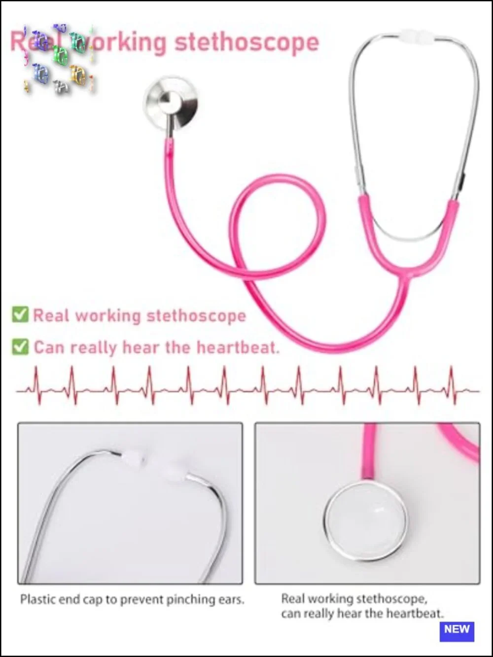 Kids Doctor Scrubs Costume Set with Real Stethoscope 7 Pieces Role Play